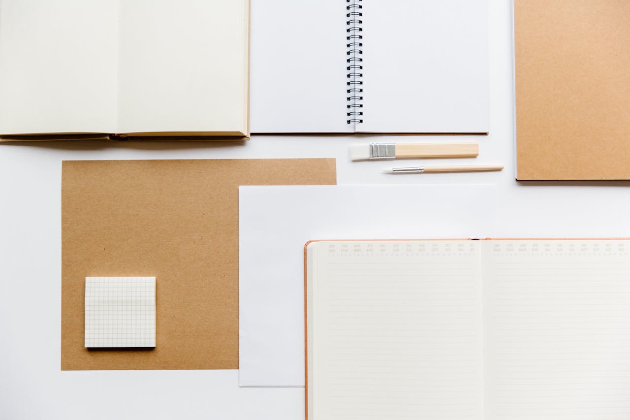 Overhead Shot of Notebooks and Planners